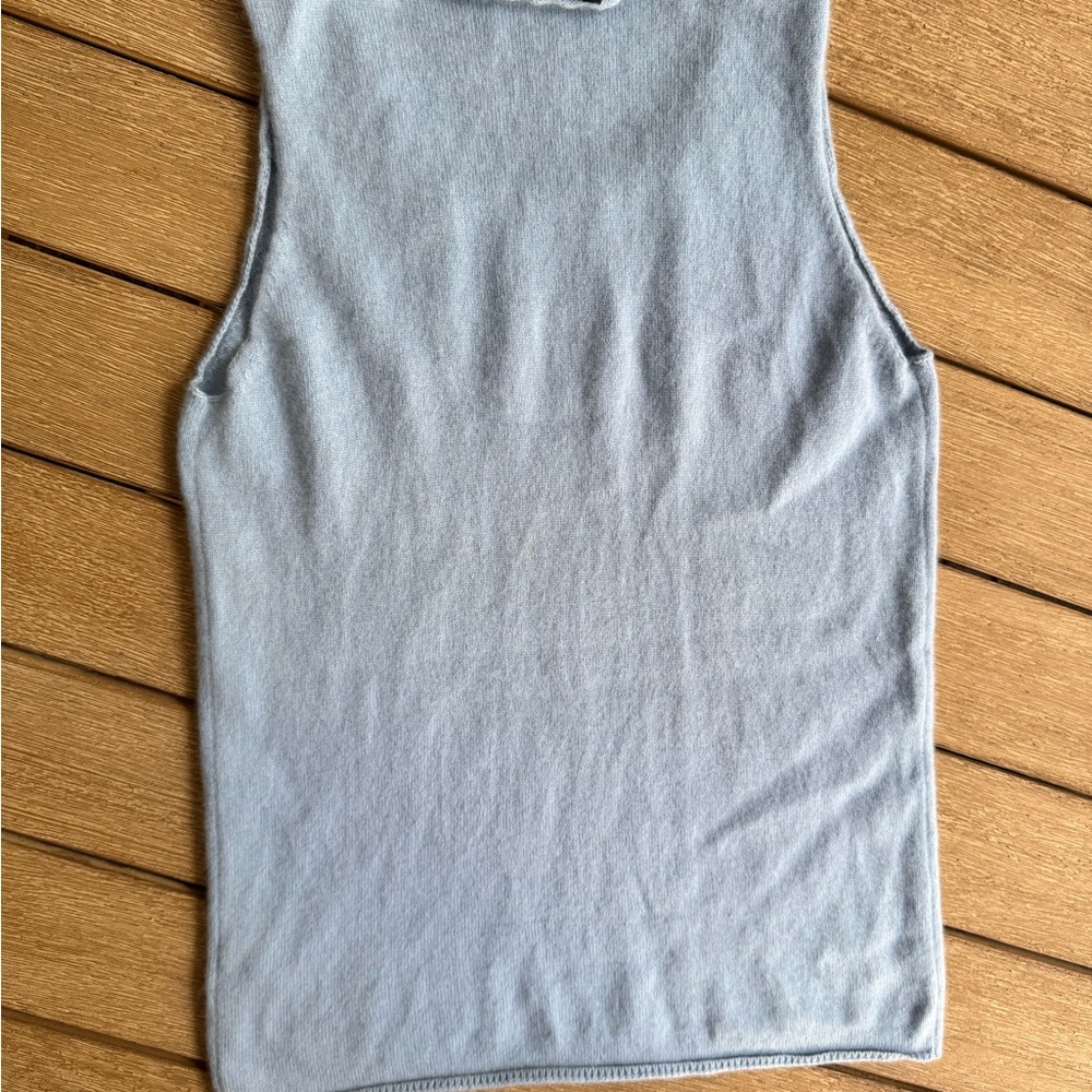 DKNY Essentials Sky Blue Knit Top Cashmere